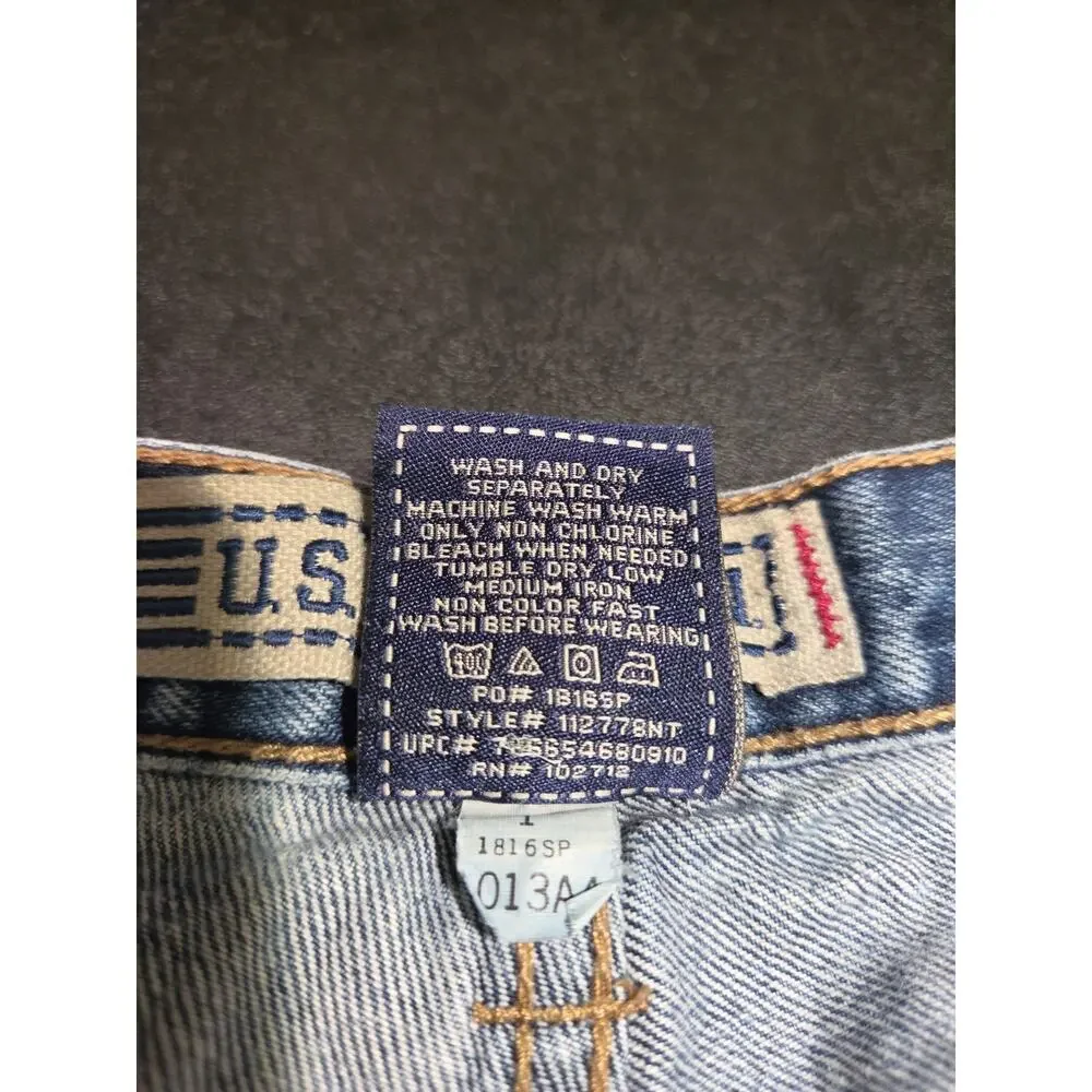 Vintage US Polo Assn Shorts Mens 33 Medium Wash Carpenter Baggy Skate Jorts Y2K